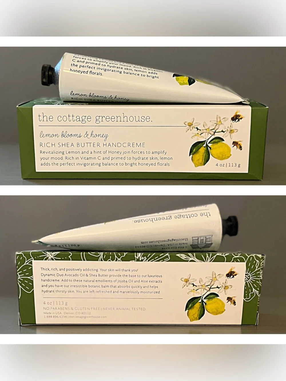 The Cottage Greenhouse Lemon Blooms Honey Margot Elena Body Oil Spray Handcreme